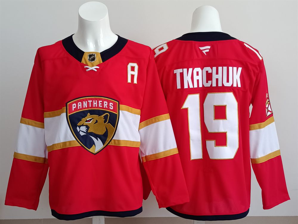 Men 2025 Florida Panthers #19 Tkachuk Red Fanatics Home Premium NHL Jersey style 1->florida panthers->NHL Jersey